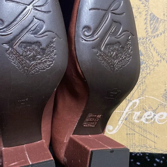 free people VELVET CECILE ANKLE BOOTS ROSE size 38 - Picture 8 of 13